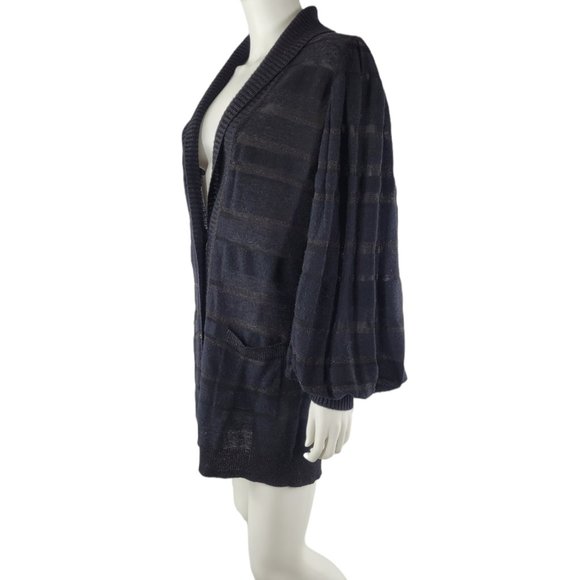 Chanel Black Knit Silk Blend Cardigan - Picture 3 of 6
